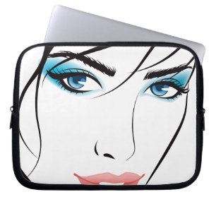 Meisje Gezicht Laptop Hoesje Sleeve