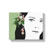  meisje gezicht mode illustratie bloemenschattig