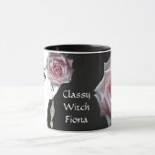  meisje gezicht mode illustratie roze roos mok (Midden)