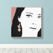  meisje gezicht mode illustratie stijlvolle glamou canvas afdruk (Insitu (Houten vloer))