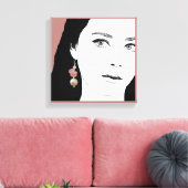  meisje gezicht mode illustratie stijlvolle glamou canvas afdruk (Insitu (Woonkamer))