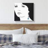 Meisje gezicht mooie bloemen mode illustratie canvas afdruk (Insitu (Slaapkamer))