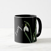 Meisje gezicht naam Lucy aanpasbare bloemen mode Mok (Voorkant rechts)