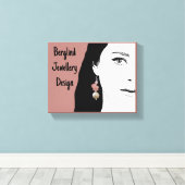  meisje gezicht stijlvolle mode illustratie canvas afdruk (Insitu (Houten vloer))