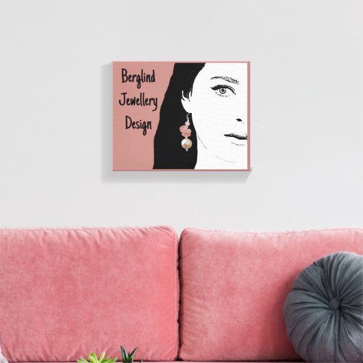  meisje gezicht stijlvolle mode illustratie canvas afdruk (Insitu (Woonkamer))