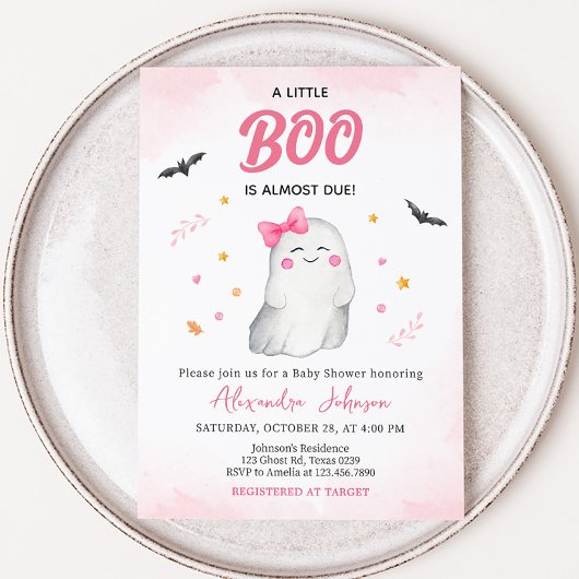 Meisje Ghost Halloween Baby shower Kaart