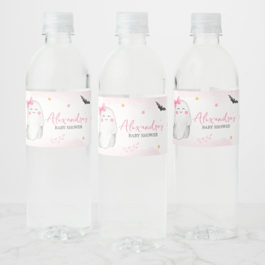 Meisje Ghost Halloween Baby shower Waterfles Etiket (Flessen)