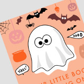 Meisje Ghost Sinaasappel Halloween 1e verjaardag Kaart