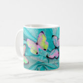 Meisje Gift! De Mok van de vlinder, voegt NAAM toe (Voorkant links)