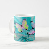 Meisje Gift! De Mok van de vlinder, voegt NAAM toe (Voorkant links)