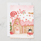 Meisje Gingerbread Huis Decoreren Verjaardagsfeest Kaart (Achterkant)