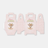 Meisje Giraffe Eerste Verjaardagsfeestje Roze Wild Bedankdoosjes (Uitgevouwen)