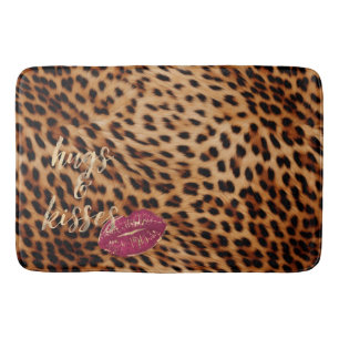 Meisje Glam Leopard Knuffels & Kisses Lippen Badmat
