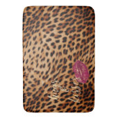 Meisje Glam Leopard Knuffels & Kisses Lippen Badmat (Voorkant Verticaal)