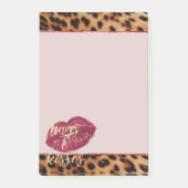 Meisje Glam Leopard Knuffels & Kisses Lippen Post-it® Notes (Voorkant)