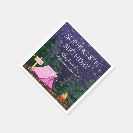 Meisje Glamping Camping Servet (Hoek)