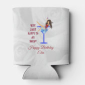 Meisje glas en wijn blikjeskoeler (Achterkant)