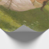 Meisje glimlachen op een zwaai ( kindertijd) cadeaupapier (Hoek)