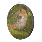 Meisje glimlachen op een zwaai ( kindertijd) dartbord (Voorkant Rechts)