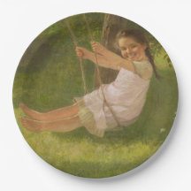 Meisje glimlachen op een zwaai ( kindertijd)