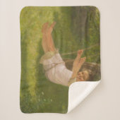 Meisje glimlachen op een zwaai ( kindertijd) sherpa deken (Voorkant)