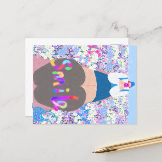 Meisje glimlacht feestdagenkaart