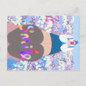 Meisje glimlacht feestdagenkaart (Voorkant)