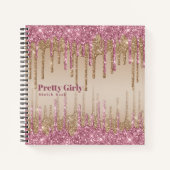  meisje Glitter Glam Sketchbook Notities Notitieboek (Voorkant)