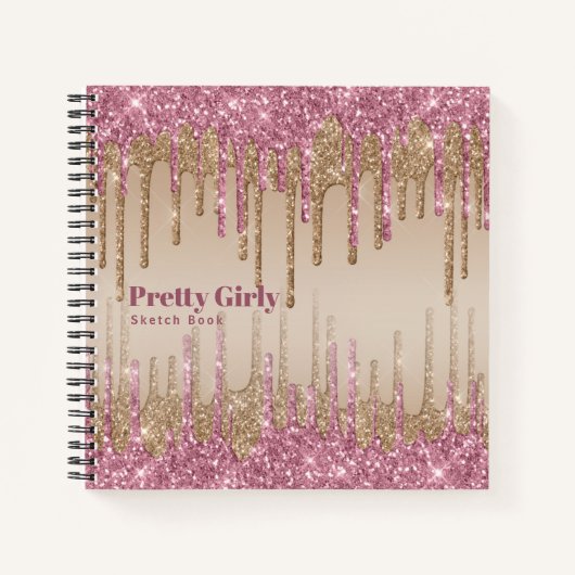 meisje Glitter Glam Sketchbook Notities Notitieboek (Voorkant)