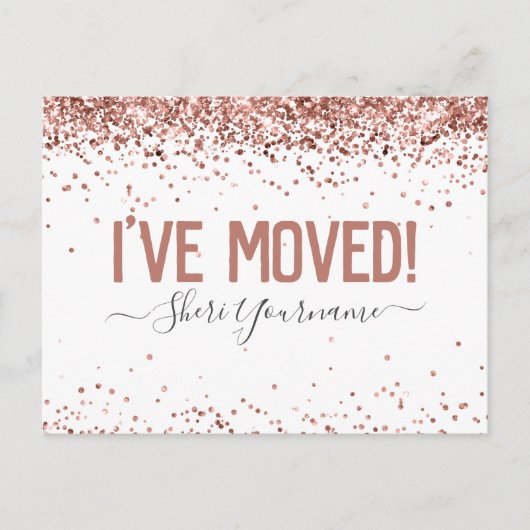 Meisje Glitter Ik heb me persoonlijk verplaatst Briefkaart (Voorkant)