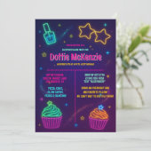 Meisje Glow Neon Cupcake Nail Polish Slumber Party Kaart (Staand voorkant)