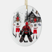 meisje goalie boy en meisje hockey Ornament (Rechts)