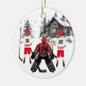 meisje goalie boy en meisje hockey Ornament (Links)