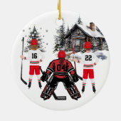 meisje goalie boy en meisje hockey Ornament (Achterkant)