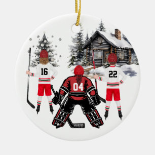 meisje goalie boy en meisje hockey Ornament