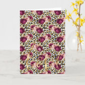 Meisje Gold Pink Floral Leopard Print Love Kaart (Gele Bloem)