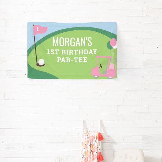 Meisje Golf Verjaardag Par-Tee Groot Banner Bord (Insitu)