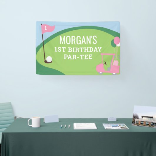 Meisje Golf Verjaardag Par-Tee Groot Banner Bord (Beurs)