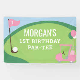 Meisje Golf Verjaardag Par-Tee Grote Banner Bord