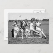 meisje Golfers, jaren 20 Briefkaart (Voorkant / Achterkant)