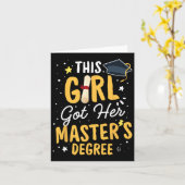 Meisje Got Haar Masters Degree Afstuderen Meester Kaart (Gele Bloem)