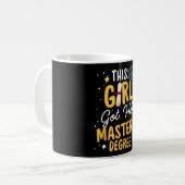 Meisje Got Haar Masters Degree Afstuderen Meester Koffiemok (Voorkant links)