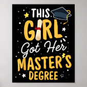 Meisje Got Haar Masters Degree Afstuderen Meester Poster (Voorkant)