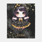 Meisje Gothic Schattige Custom Decor Gift Gothic K Fleece Deken (Voorkant)