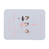 Meisje Goud Roze Ballerina Prinses 1e Verjaardag Magneet (Horizontaal)