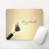 Meisje, gouden Confetti, Makeup penseel, persoonli Muismat (Met muis)