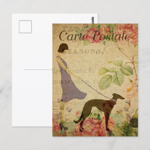  Meisje & Greyhound Briefkaart