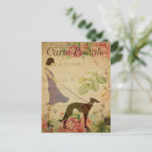  Meisje & Greyhound Briefkaart (Staand voorkant)