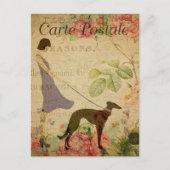  Meisje & Greyhound Briefkaart (Voorkant)