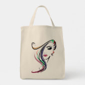  meisje Grocery Canvas tas (Achterkant)